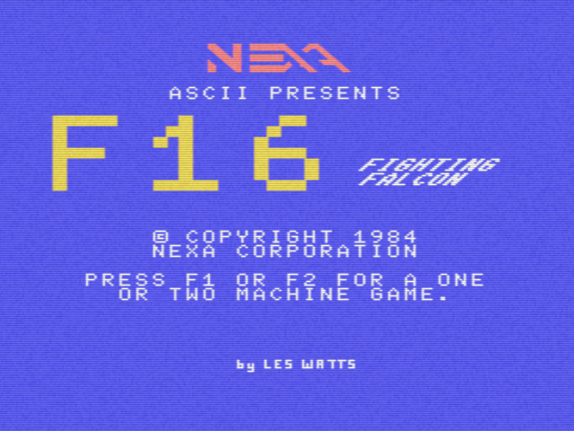 F16 Fighting Falcon screenshot 2 for MSX